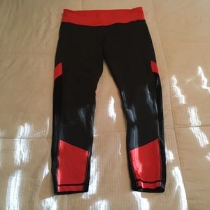 Adidas climalite pink and grey leggings, size M